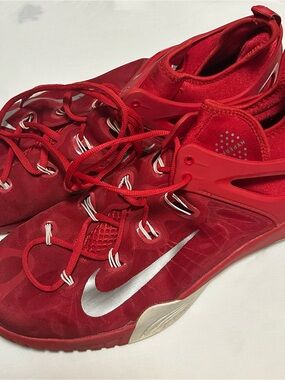 Nike Red Athletic Shoes with Silver Swoosh